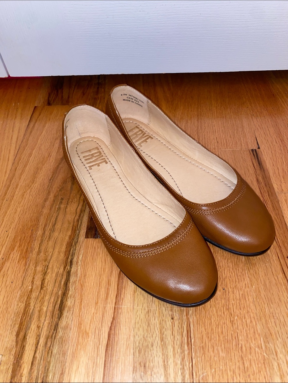 Frye Women's Cognac Leather Ballet Flats